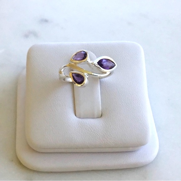 Jewelry - Genuine Amethyst .925 Sterling Silver Ring